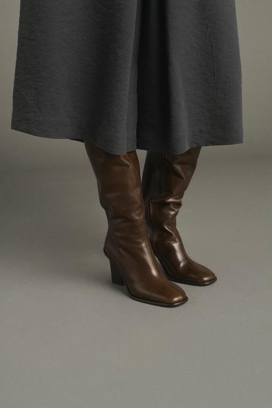 Botas Livia - Marrón Oscuro - Cuero - Mujer