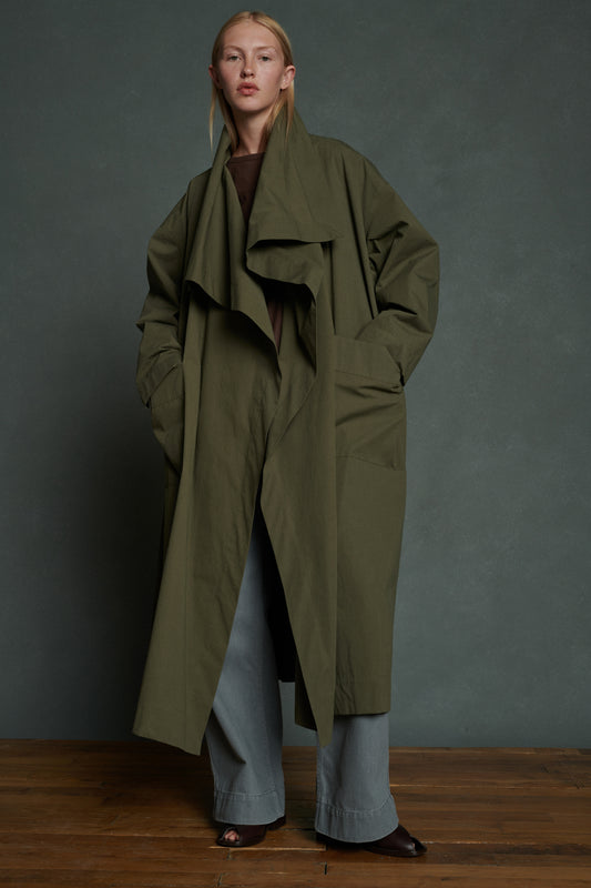 Manteau Albatros - Vert De Gris - Coton - Femme