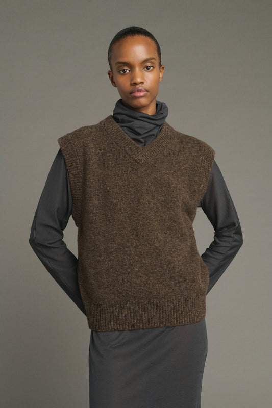 Jersey Karl - Marrón Jaspeado - Lana Merino - Mujer