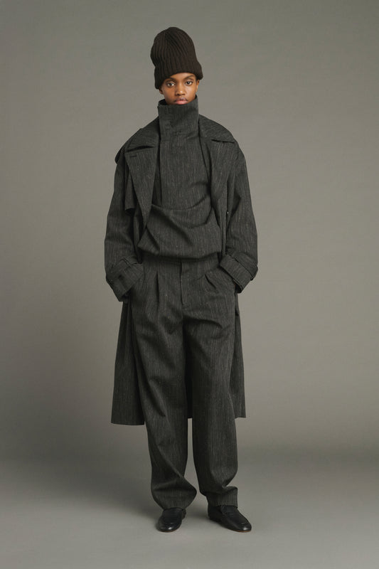Trench Jourdain - Gris Antracita - Lana - Mujer