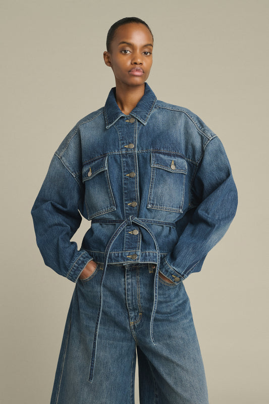 Chaqueta Lys - denim azul delavé - algodón - mujer