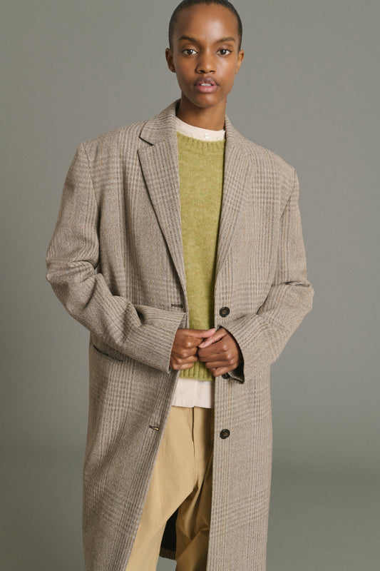 Abrigo Lincoln - Marrón/Beige - Lana - Mujer