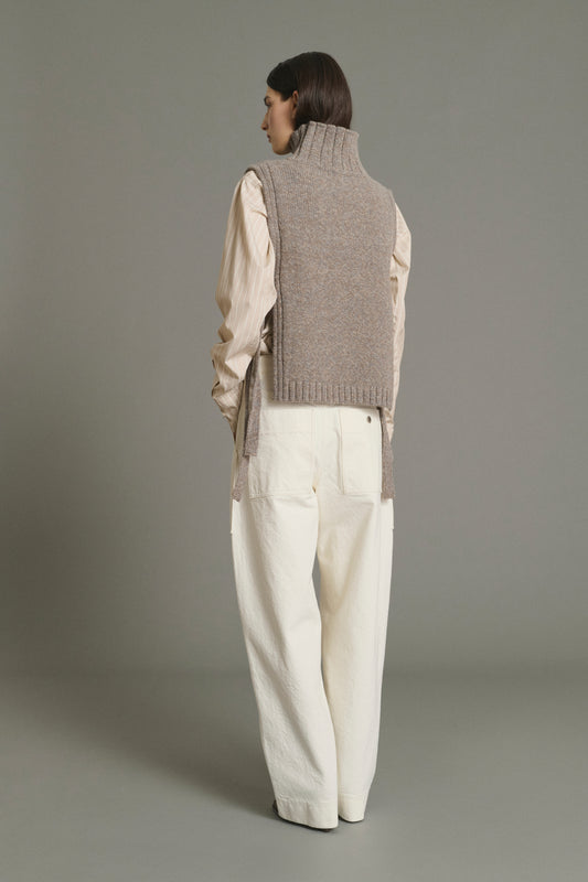 Jersey Or - Beige/Gris - Lana - Mujer