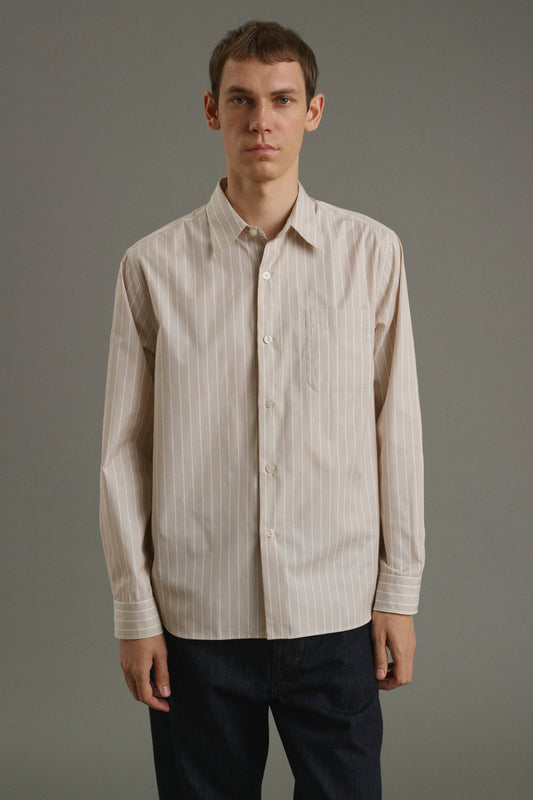 Camisa Glenn - Avellana/Crudo - Algodón - Hombre