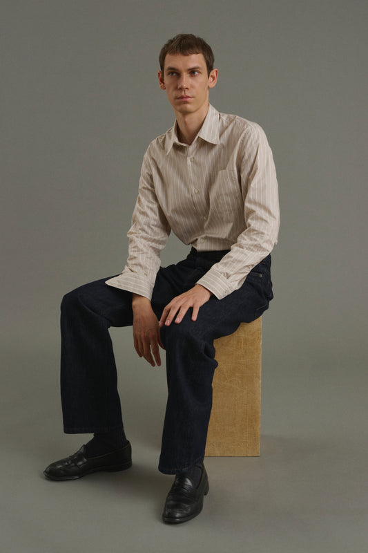 Camisa Glenn - Avellana/Crudo - Algodón - Hombre