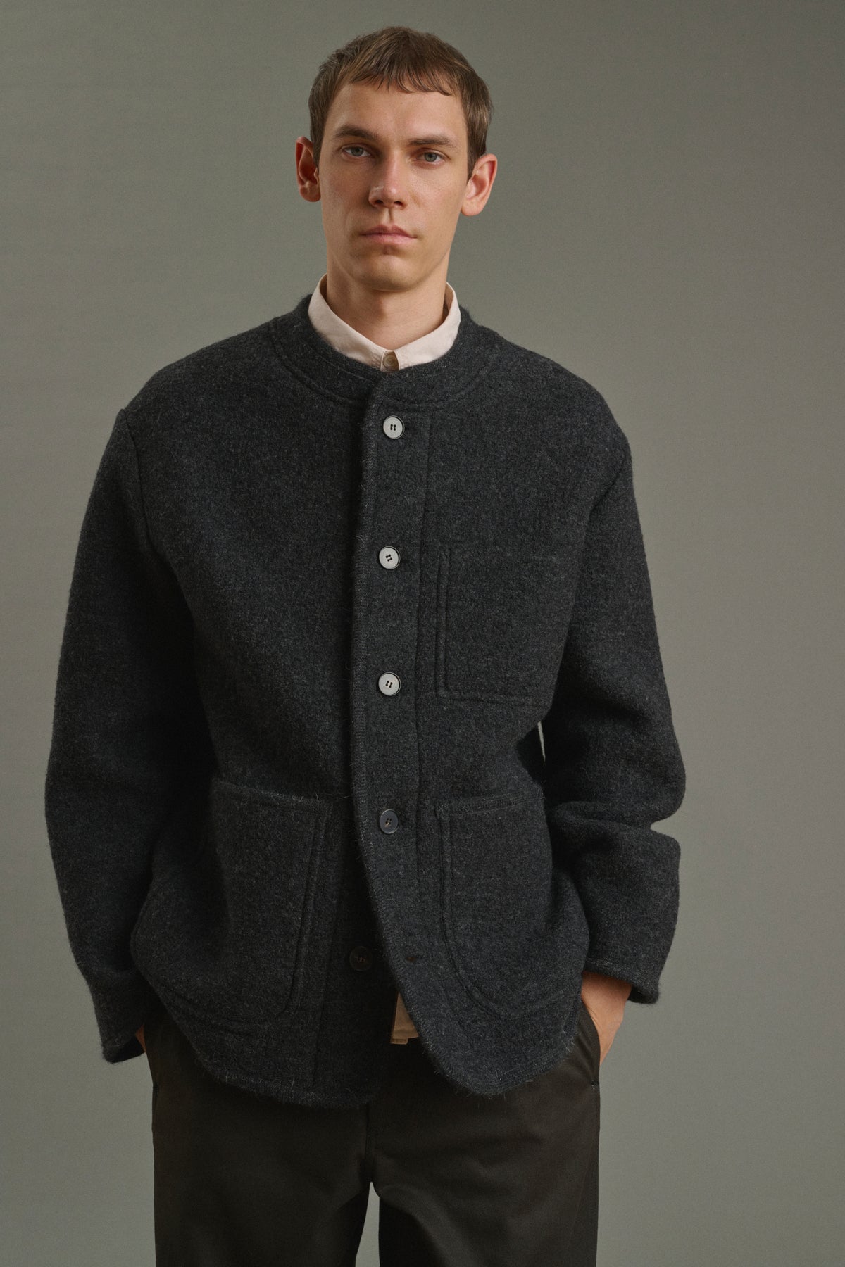 Chaqueta Aliocha - Gris antracita - Lana - Hombre vue 1