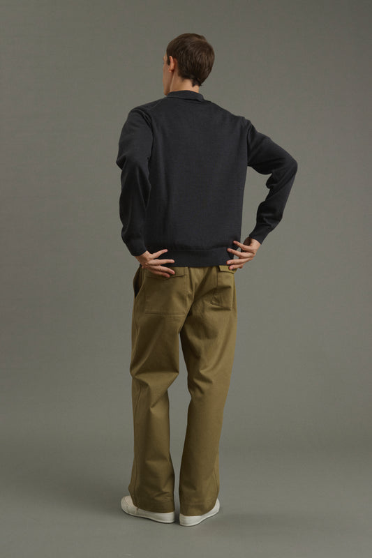 Jersey Etienne - Gris antracita - Lana merina - Hombre
