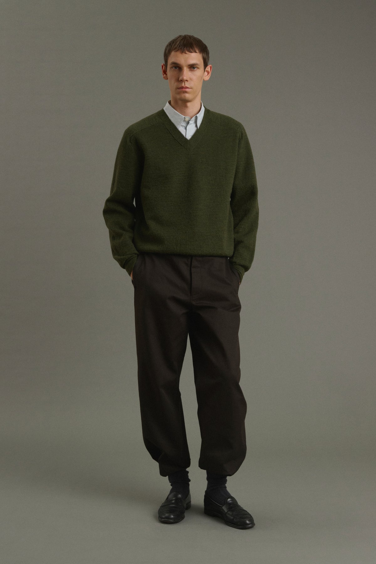 Jersey Themo - Verde oscuro - Lana - Hombre