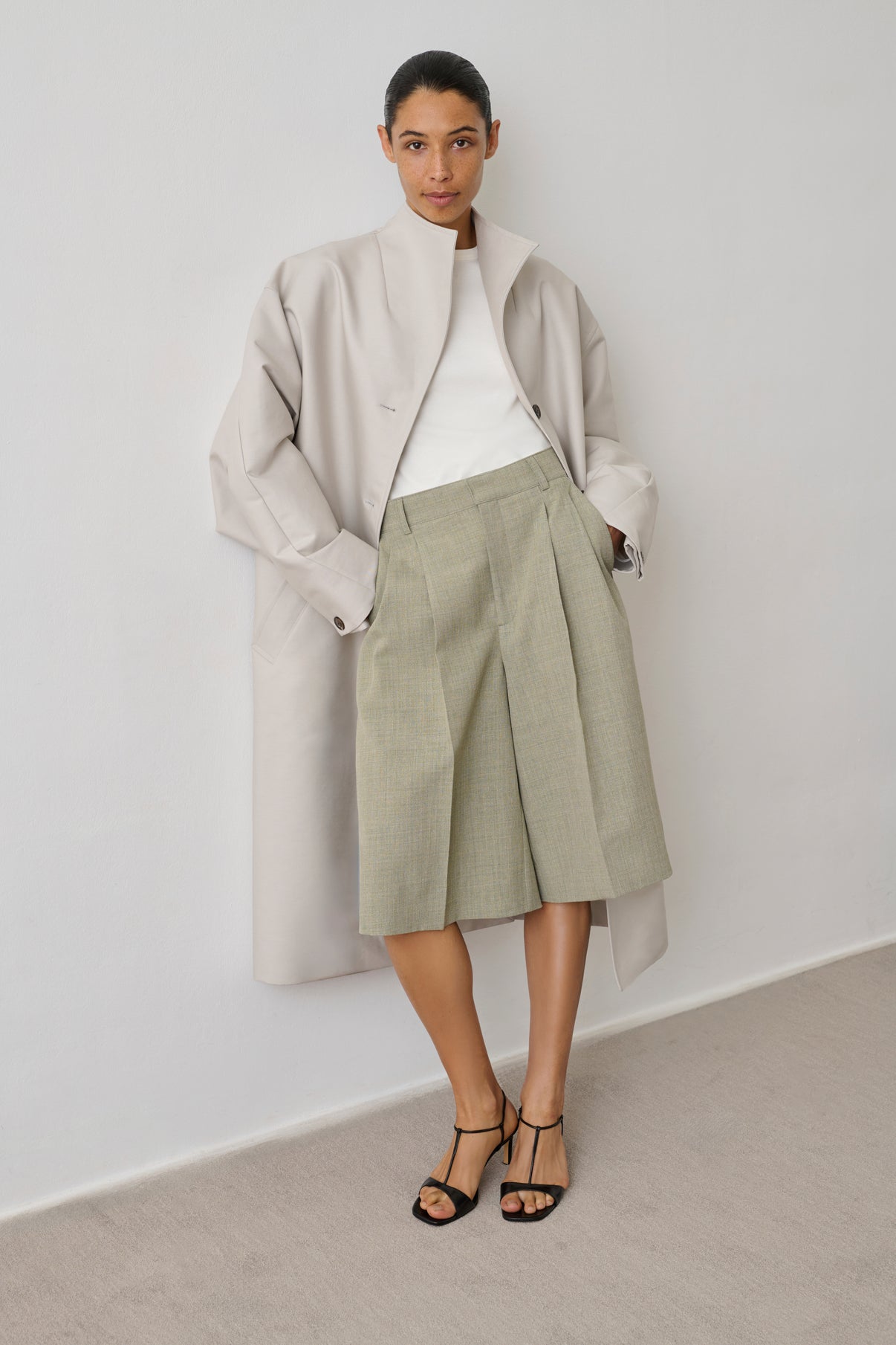 Manteau Hyacinthe - Gris Clair - Coton - Femme vue 4