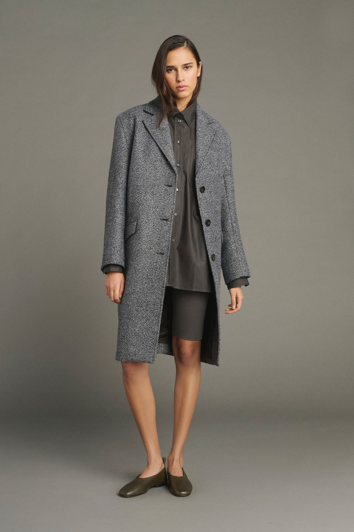 Abrigo Leon - Gris/Negro - Lana - Mujer vue 1