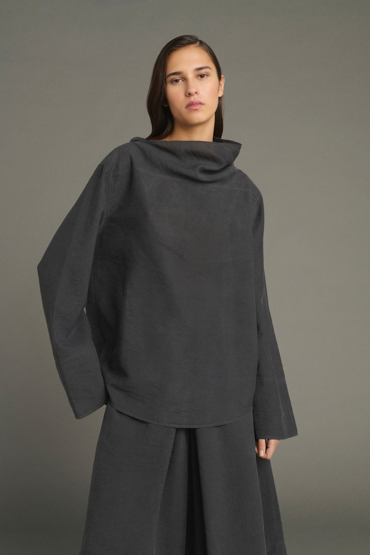 Blusa Laila - Gris Antracita - Seda - Mujer vue 1