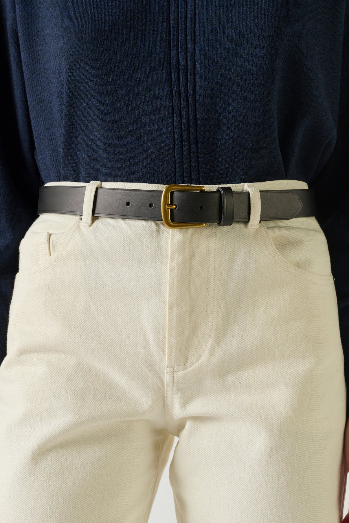 Ceinture Cafe - Noir - Cuir - Femme vue 2