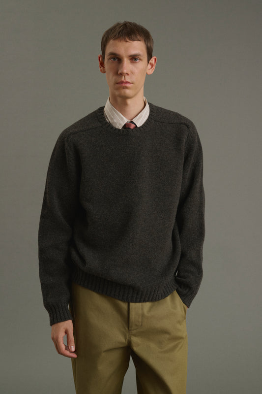 Jersey Isamu - Marrón oscuro - Lana - Hombre