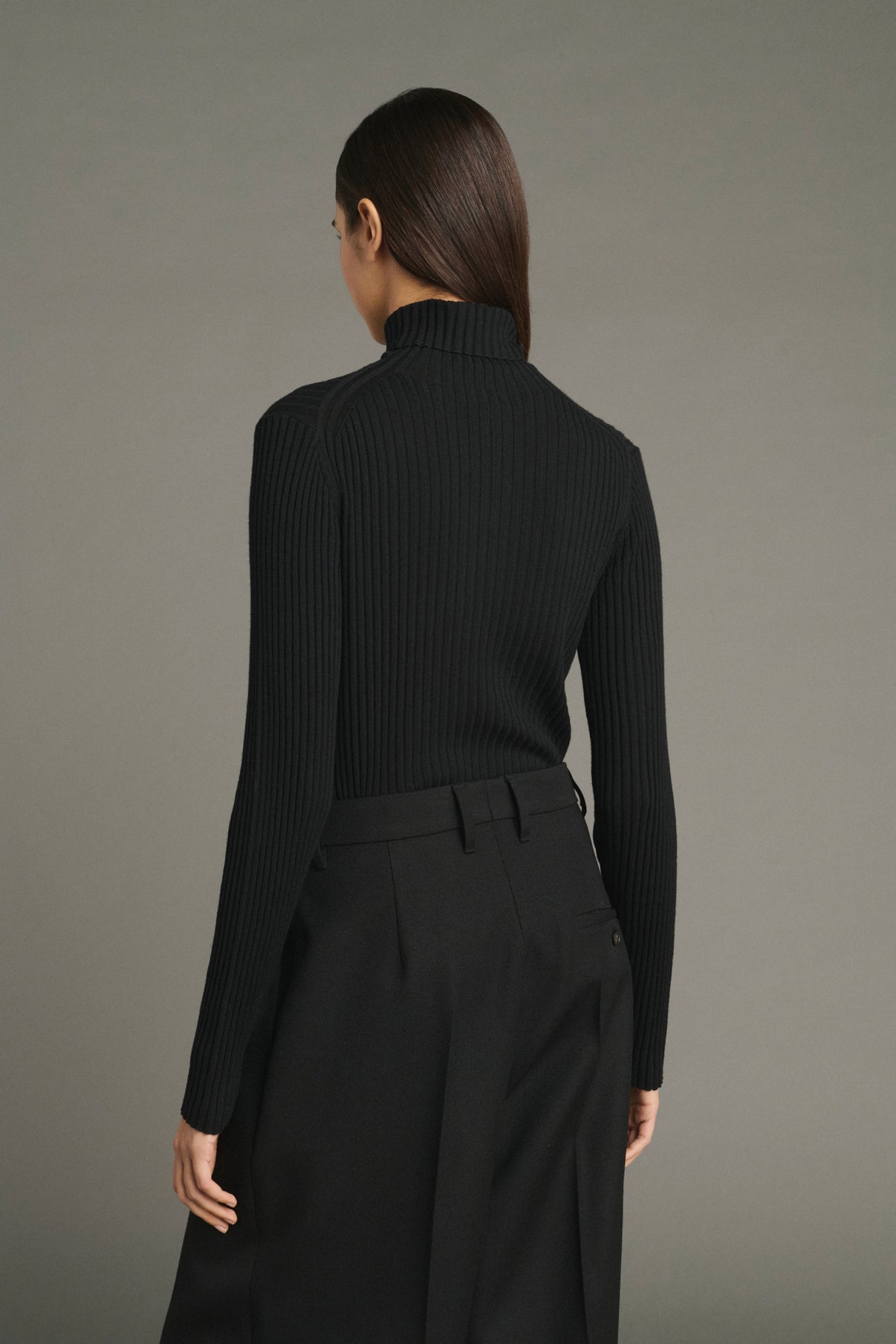 Jersey Filao - Negro - Lana merino - Mujer vue 4
