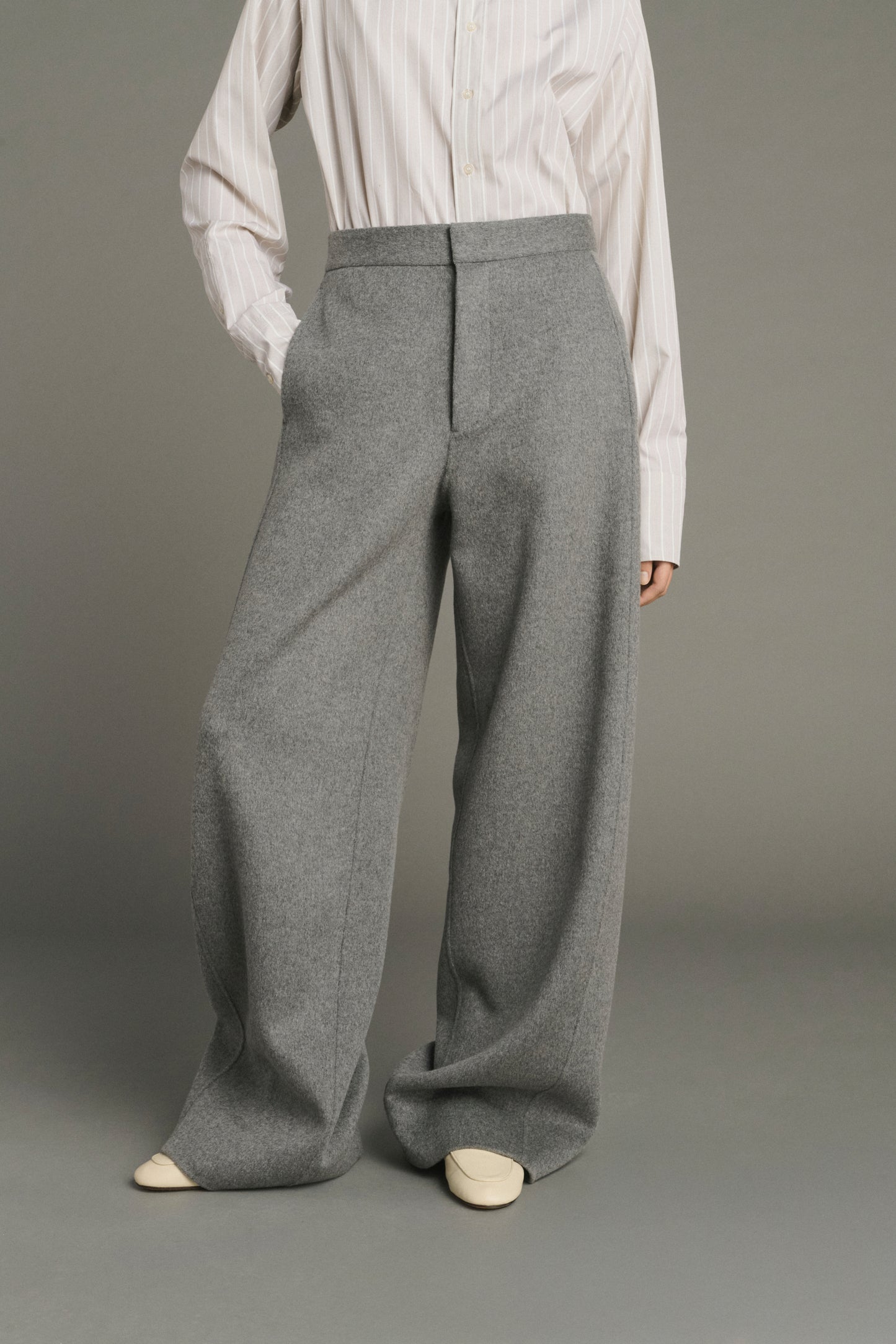 Pantalón Horatio - Gris claro - Lana - Mujer