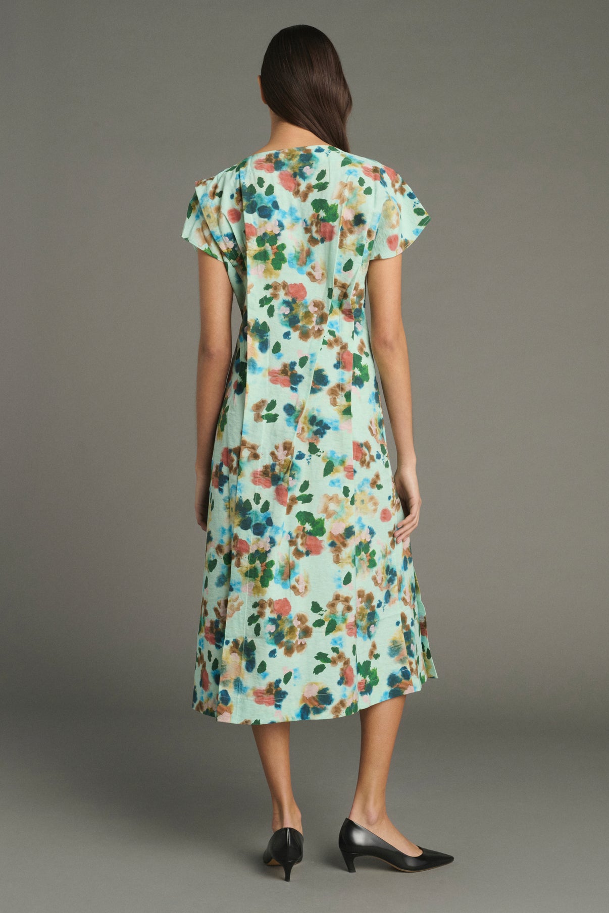 Vestido Jade - Turquesa - Seda - Mujer vue 2