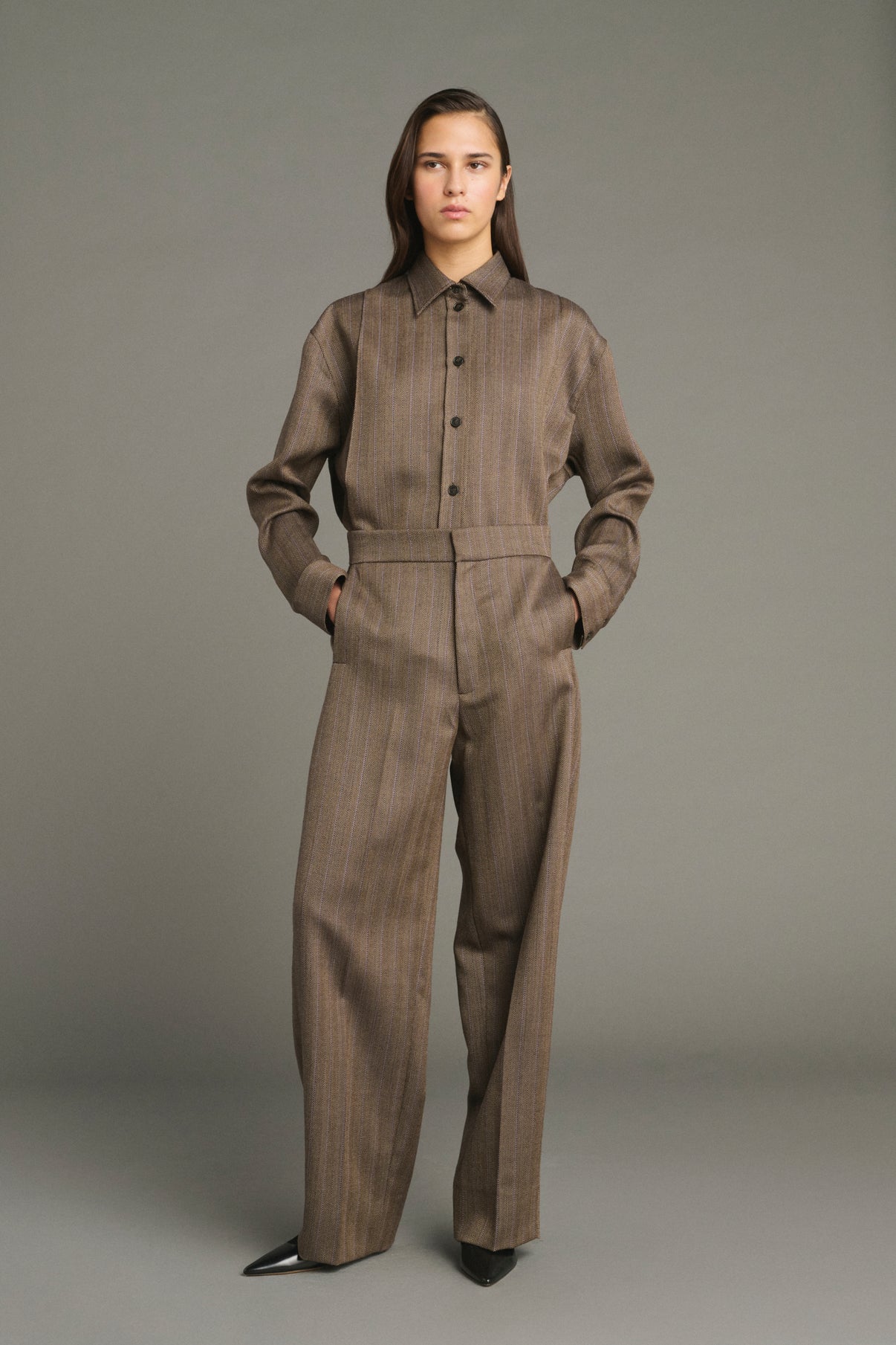 Camisa Lisbonne - Marrón/Malva - Lana - Mujer vue 5