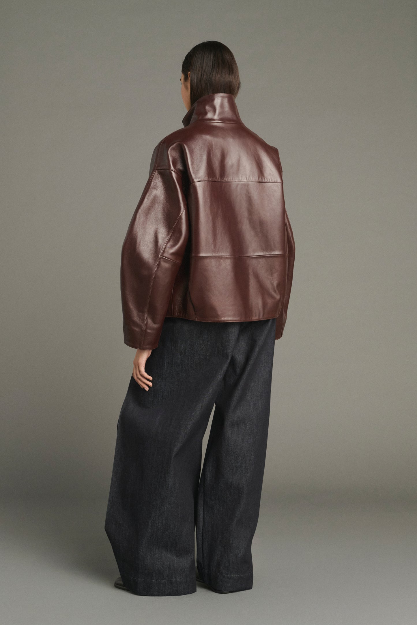 Chaqueta Gamma - Burdeos - Cuero - Mujer
