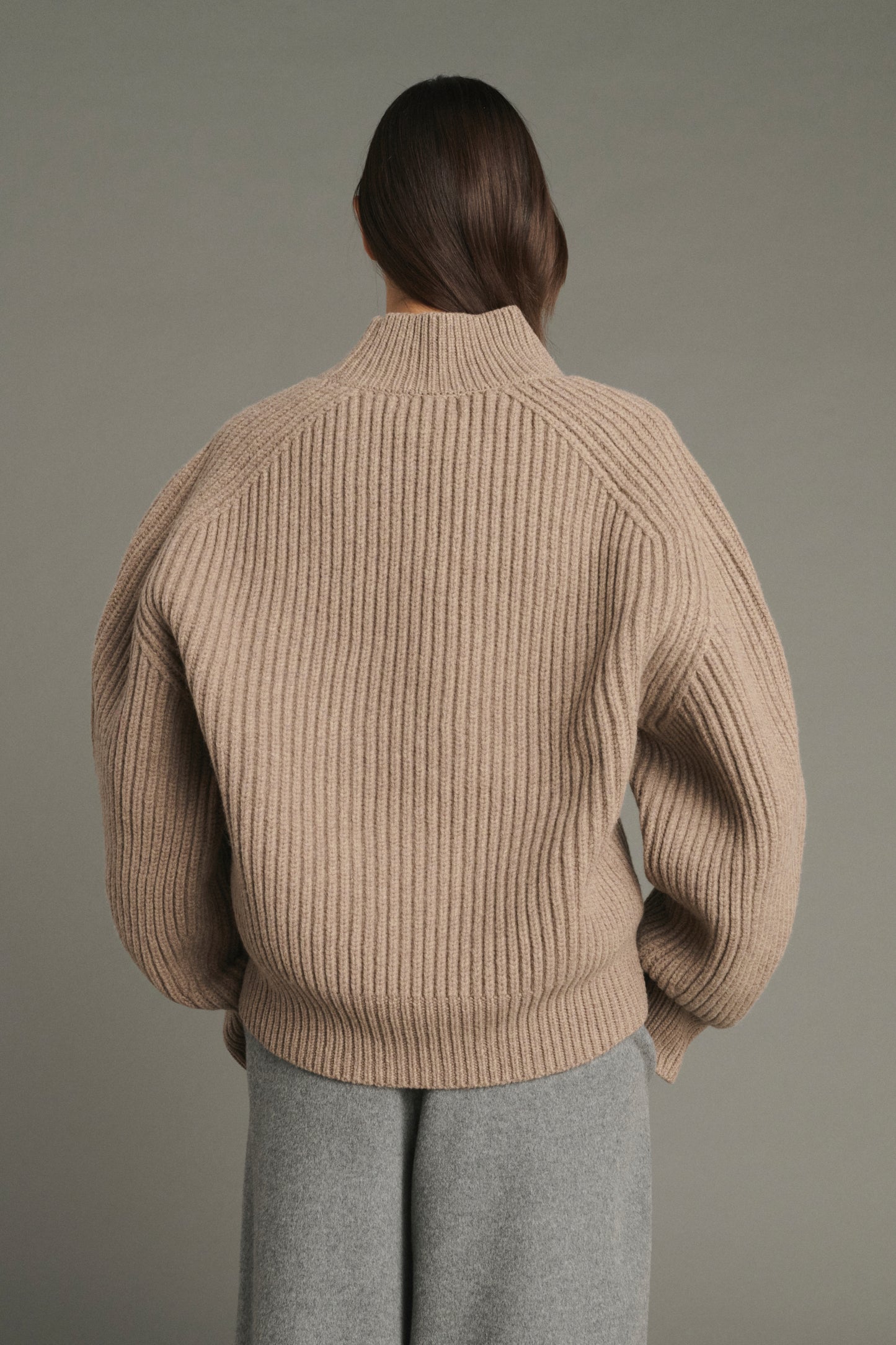 Jersey Flamand - Beige jaspeado - Lana merinos - Mujer