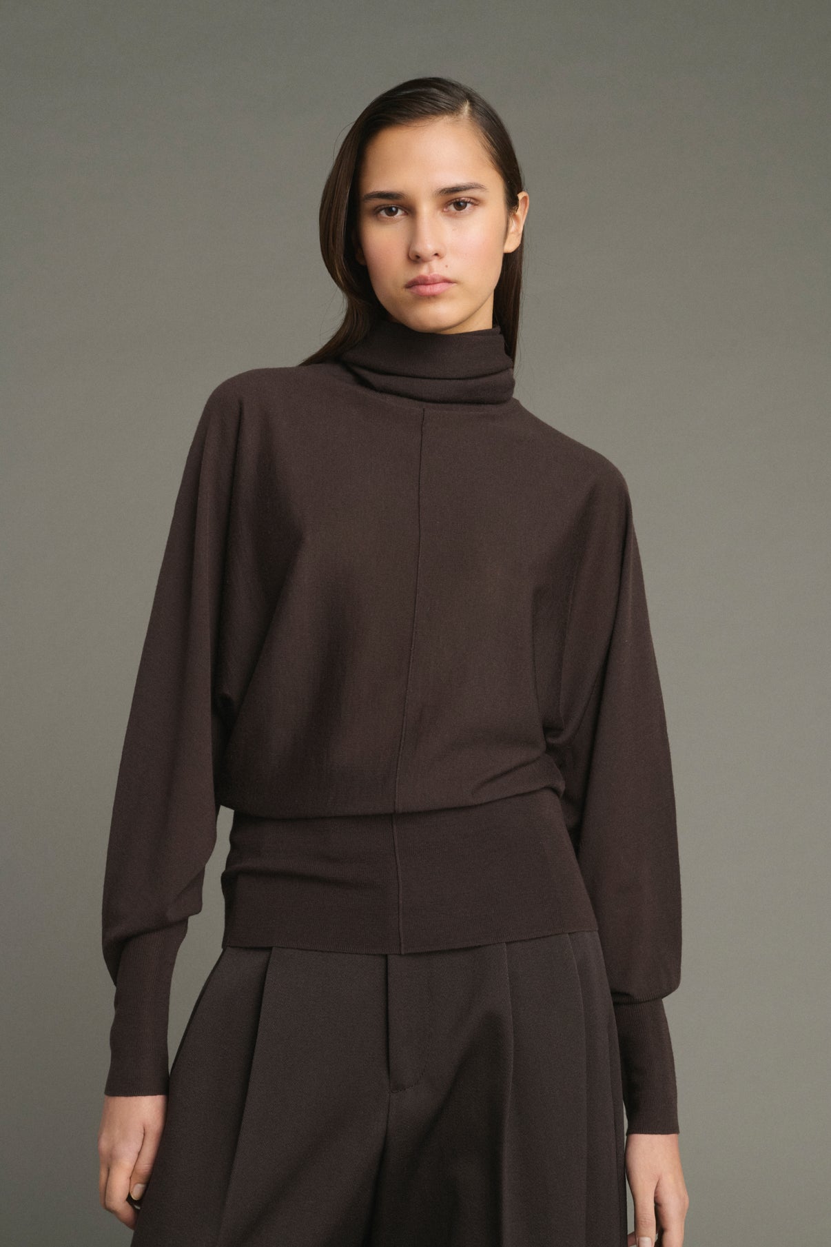 Jersey Lindsay - Chocolate - Lana Merino - Mujer vue 1