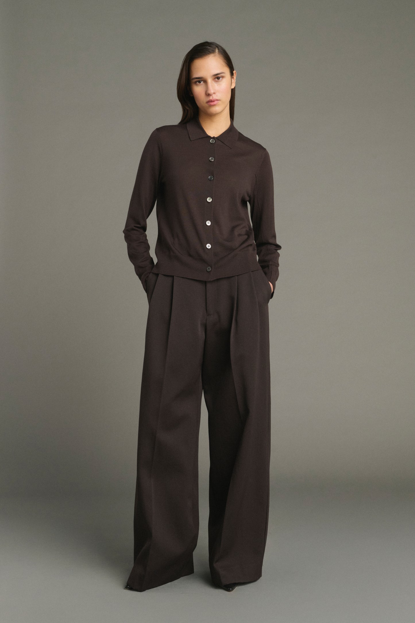 Pantalón Laumiere - Ébano - Lana - Mujer