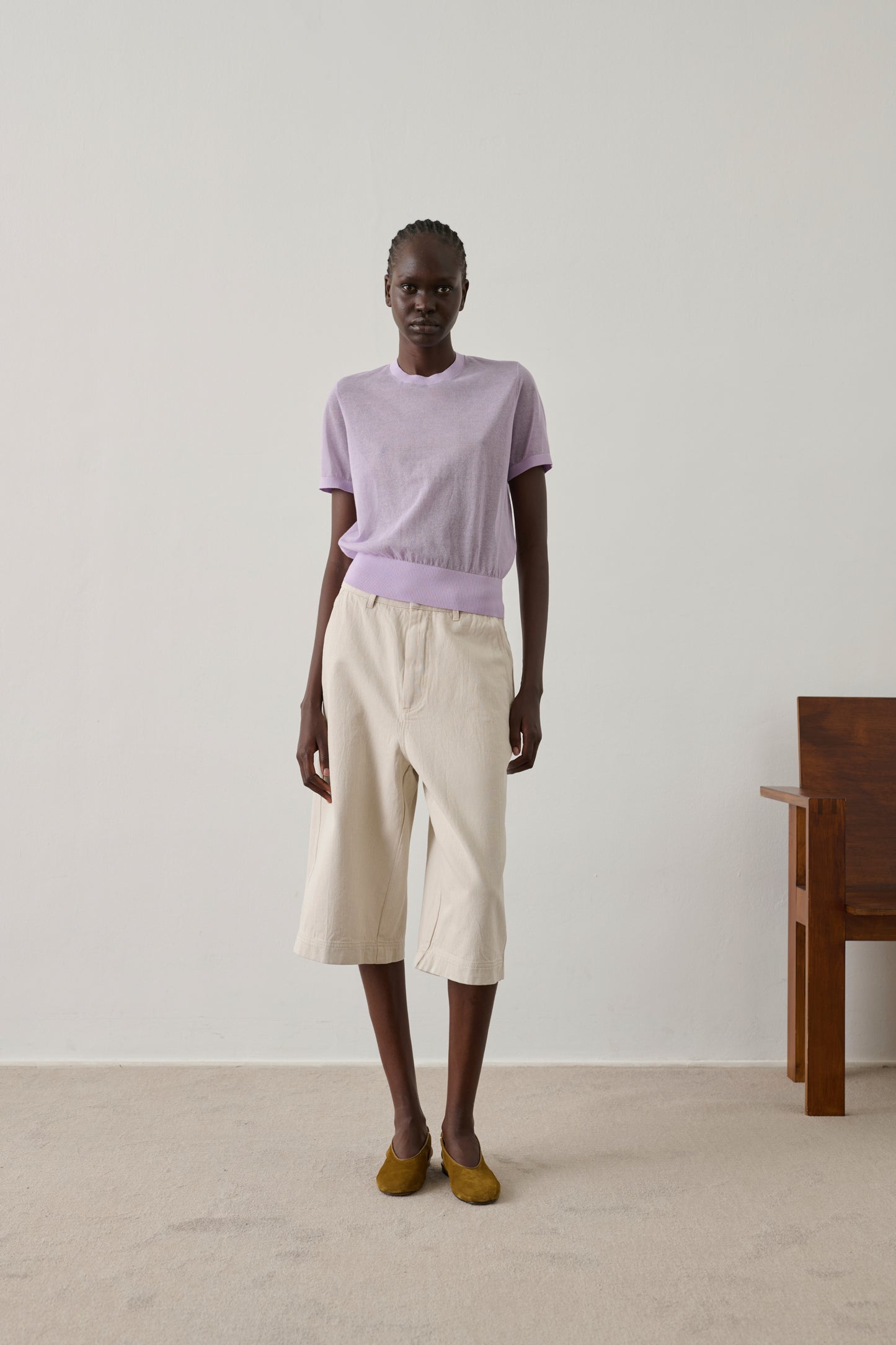 Bermuda Francis - Blanco Gres - Algodón - Mujer