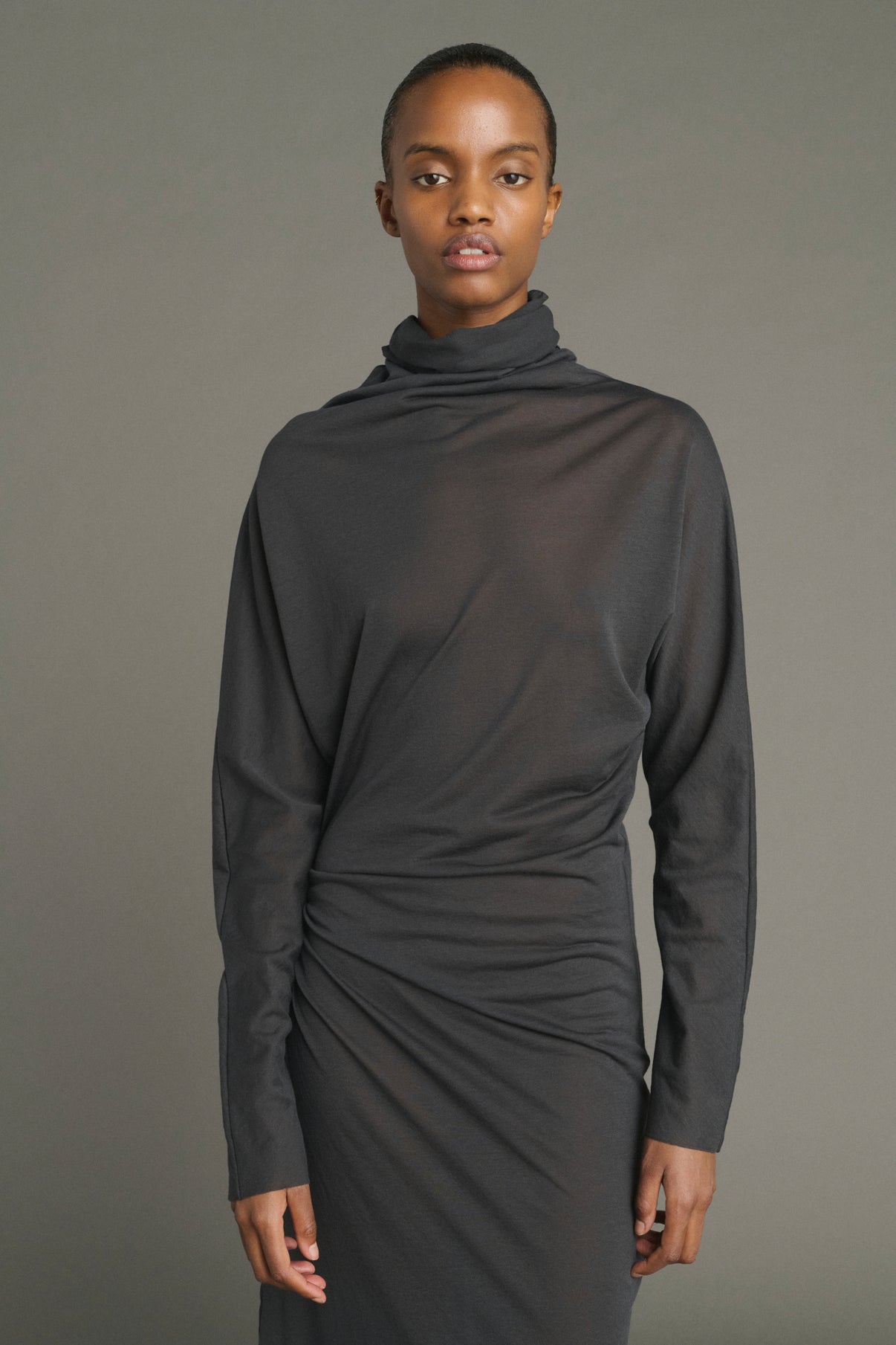Vestido Lola - Gris Antracita - Algodón - Mujer vue 4