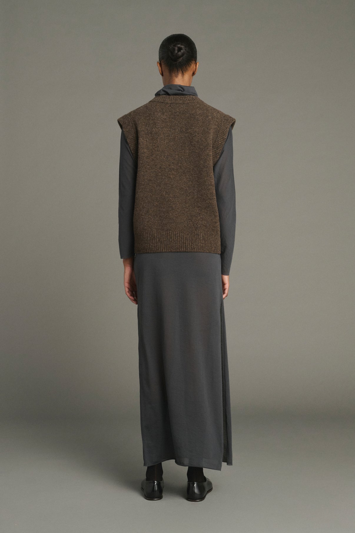 Jersey Karl - Marrón Chiné - Lana Merino - Mujer vue 2