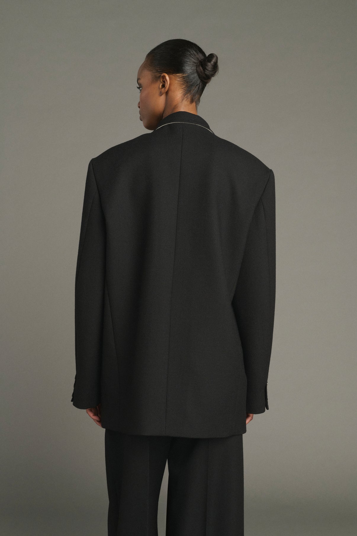 Abrigo Lars - Negro - Lana - Mujer vue 5