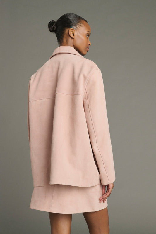 Chaqueta Lorenzo - Rosa viejo - Cuero - Mujer