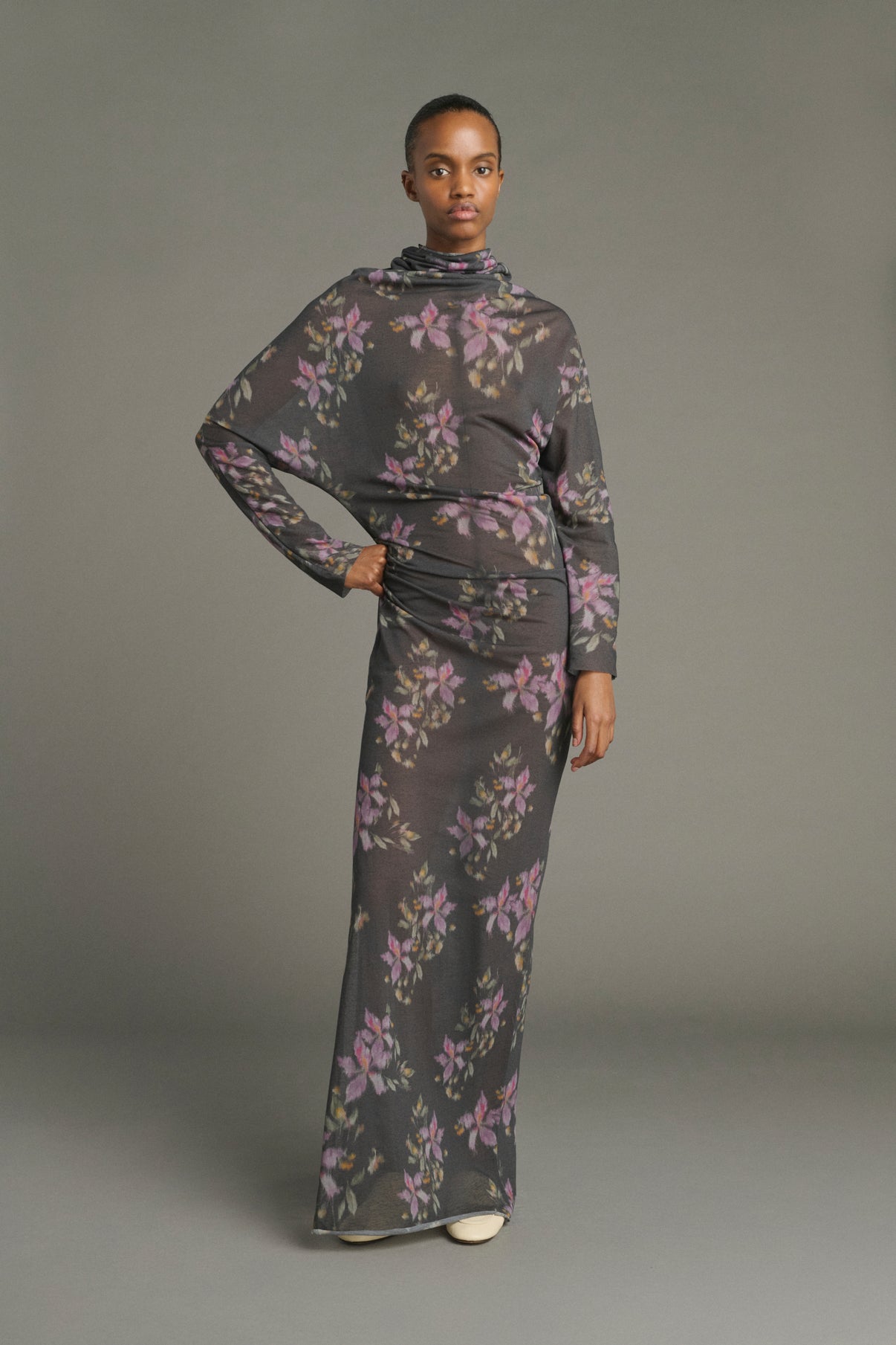 Vestido Lola - Antracita/Violeta - Algodón - Mujer vue 1