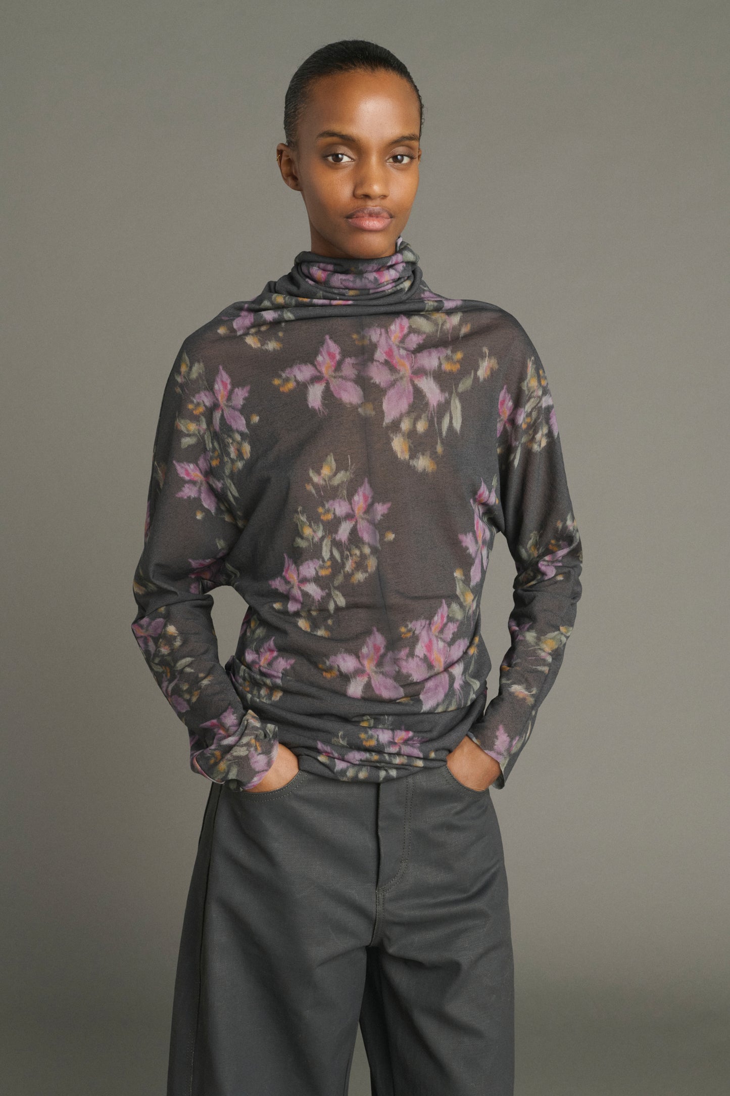 Camiseta Lisia - Antracita/Violeta - Algodón - Mujer