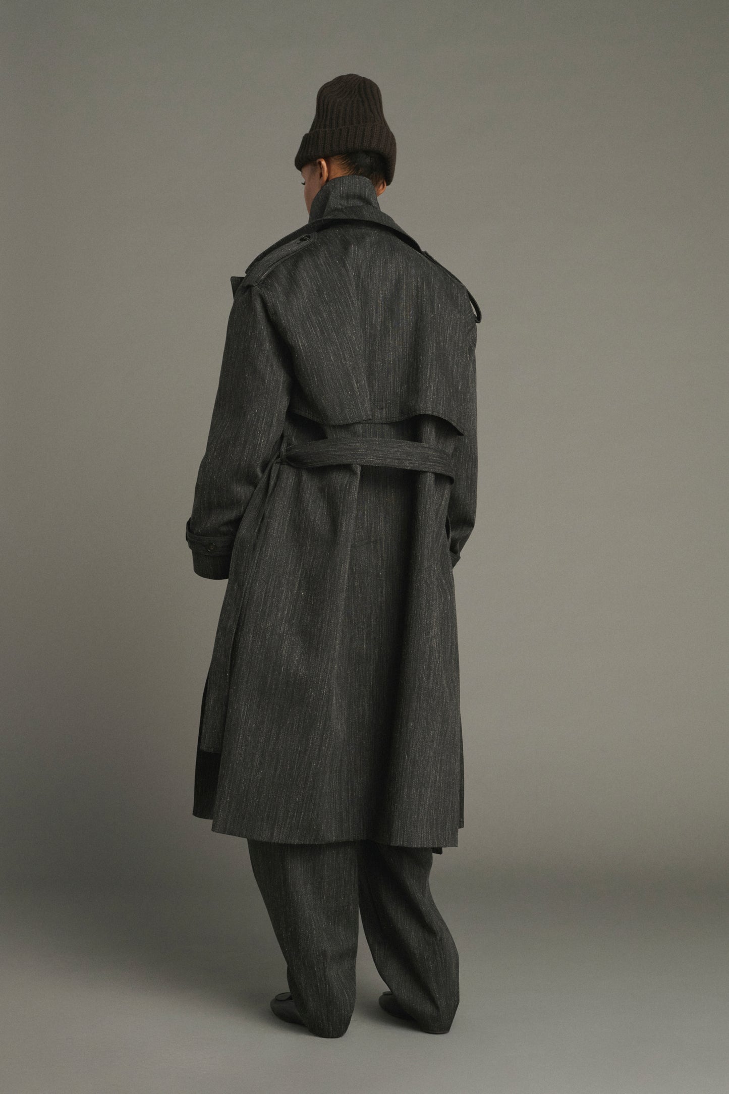 Trench Jourdain - Gris Antracita - Lana - Mujer