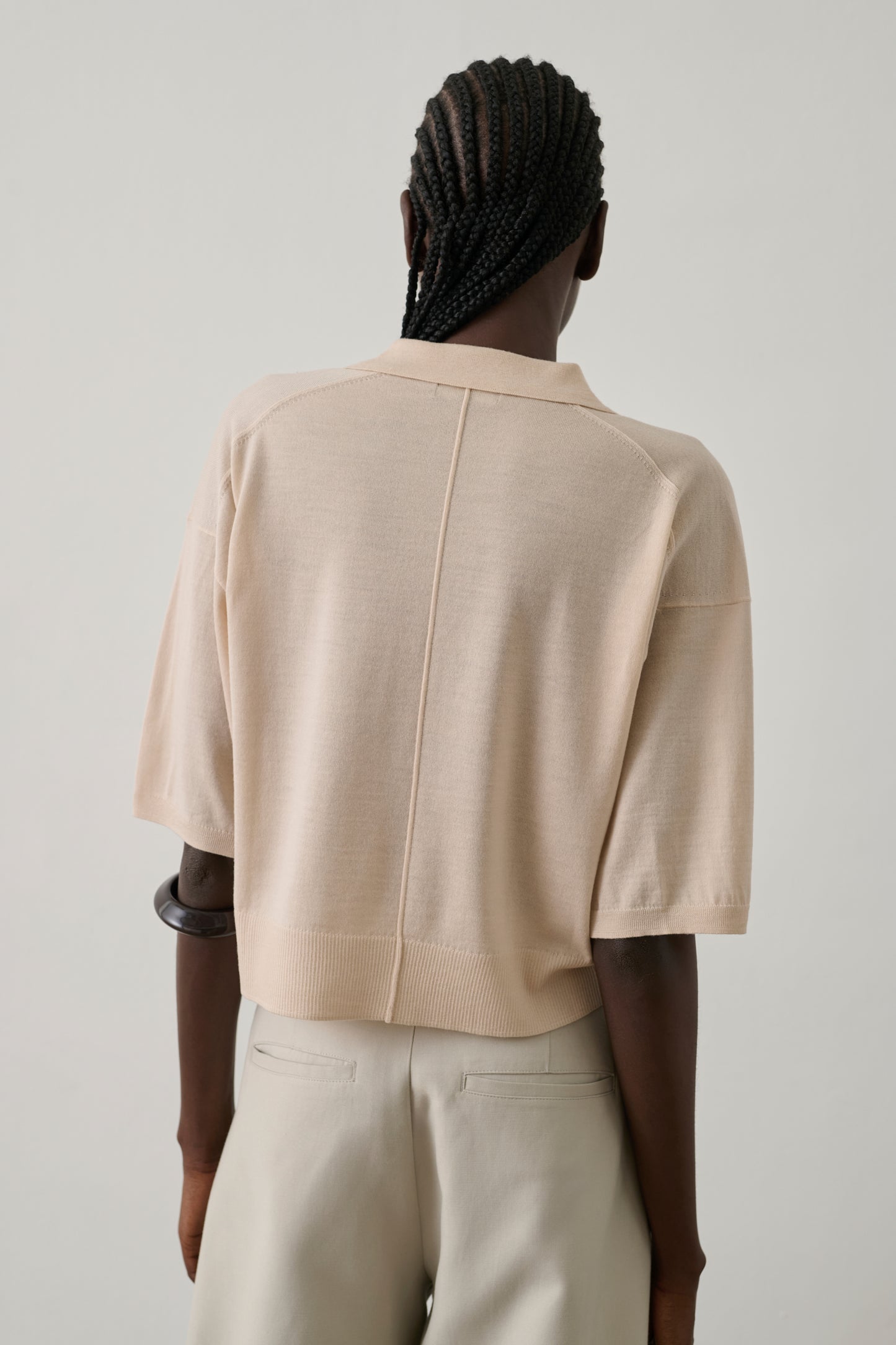 Polo Elton - Rose Poudre - Laine mérinos - Femme