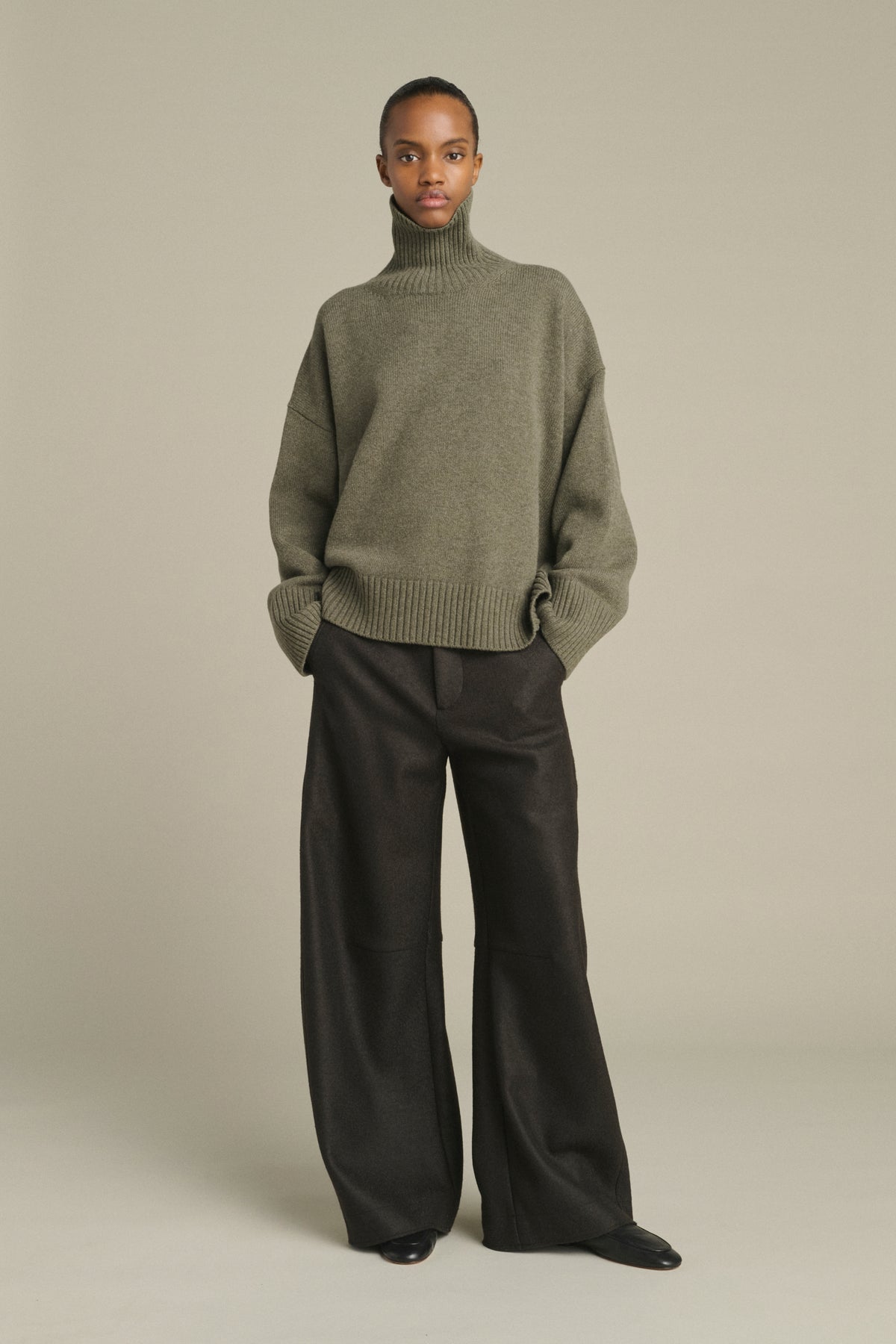 Jersey William - Gris jaspeado - Lana merino - Mujer vue 3