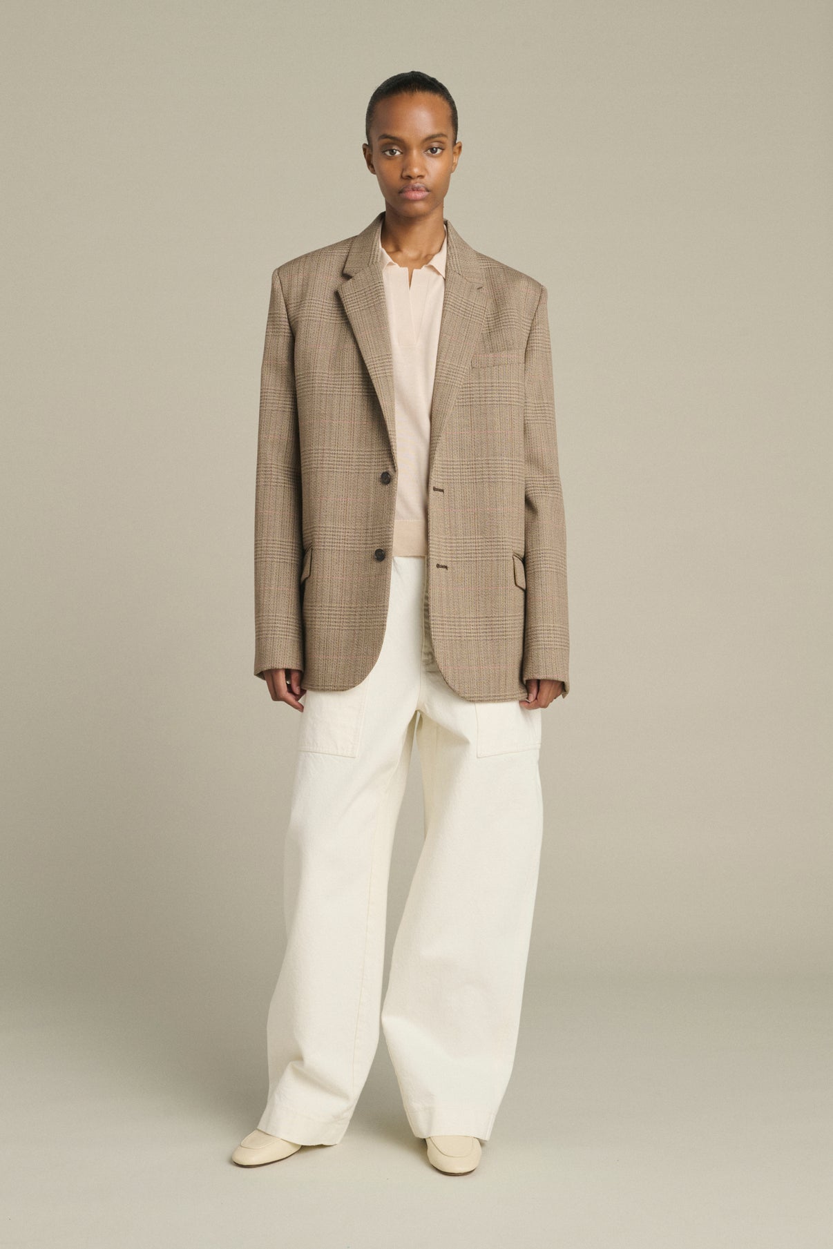Chaqueta Hermosa - Marrón/Beige - Lana - Mujer vue 1