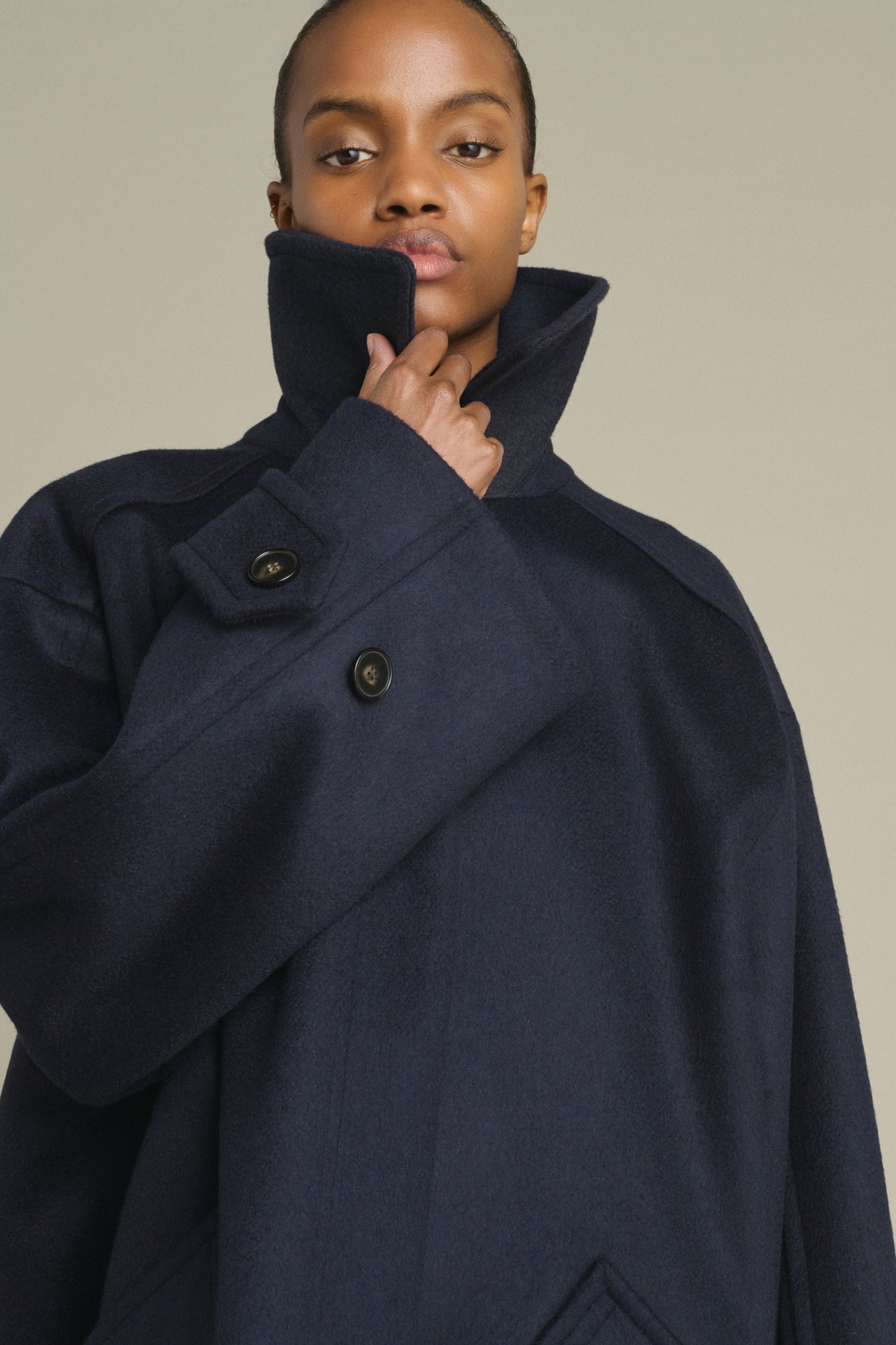 Abrigo Kasper - Dark Navy - Lana - Mujer vue 3