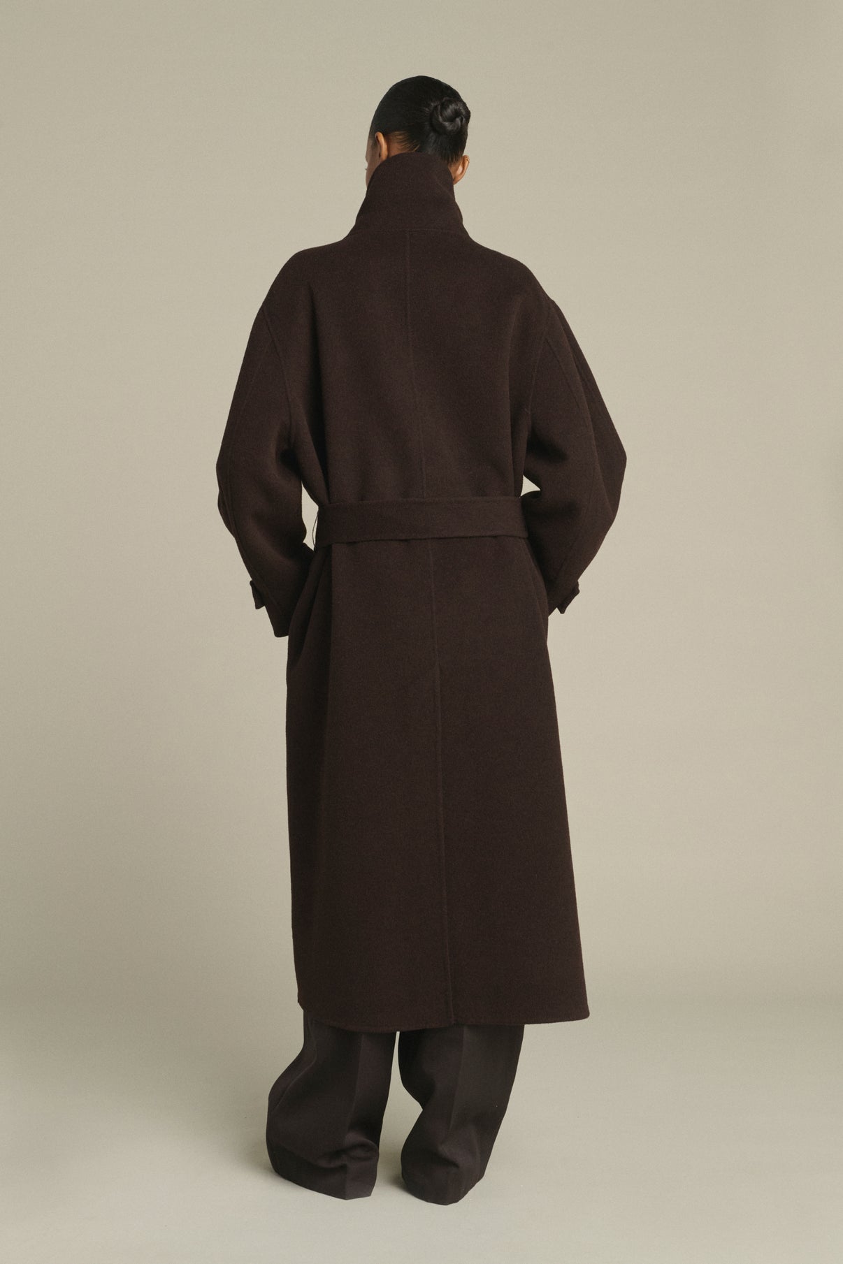 Abrigo James - Marrón oscuro - Lana - Mujer vue 2
