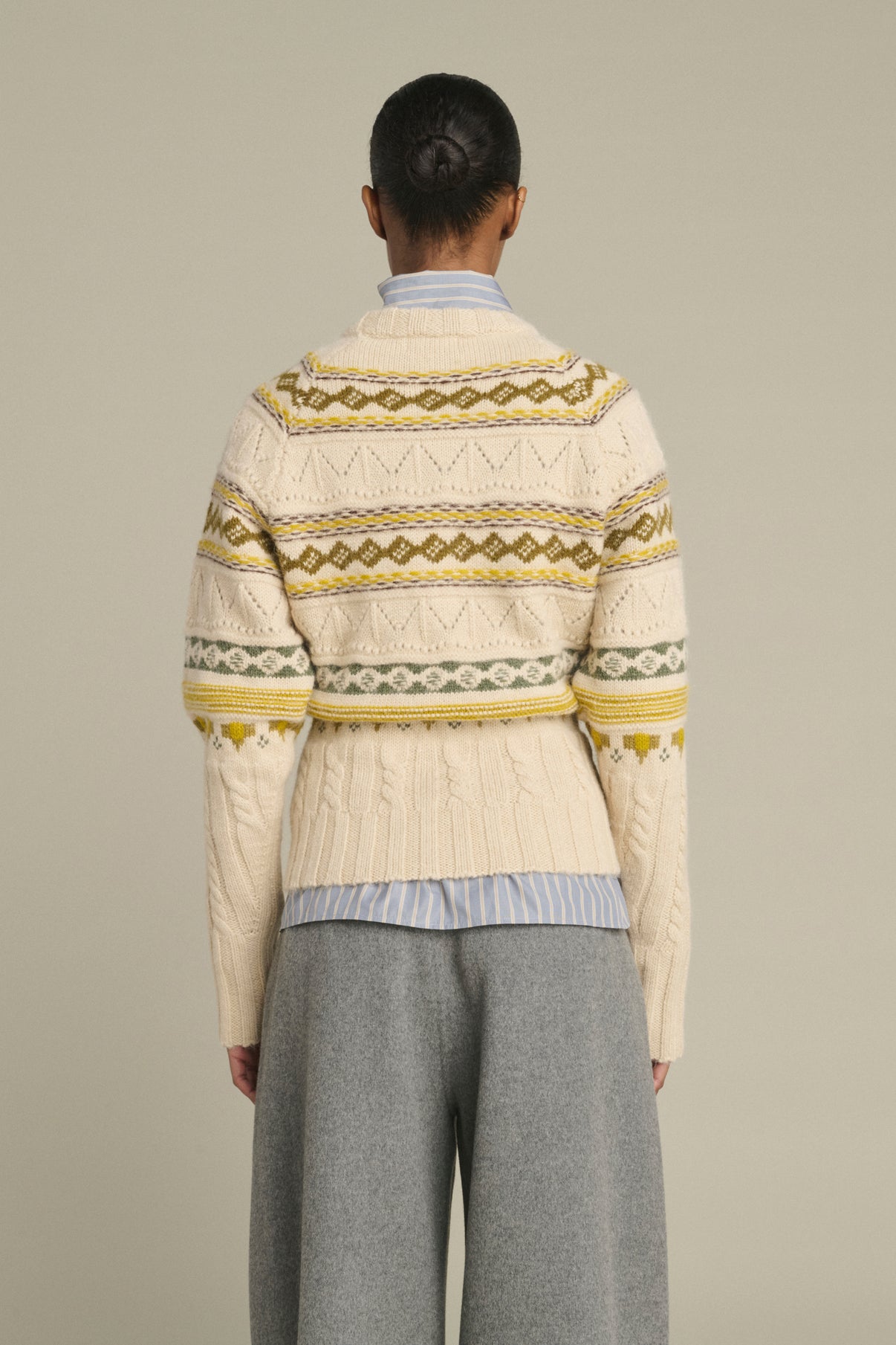 Jersey Luis - Multicolor Beige - Lana Merino - Mujer vue 4