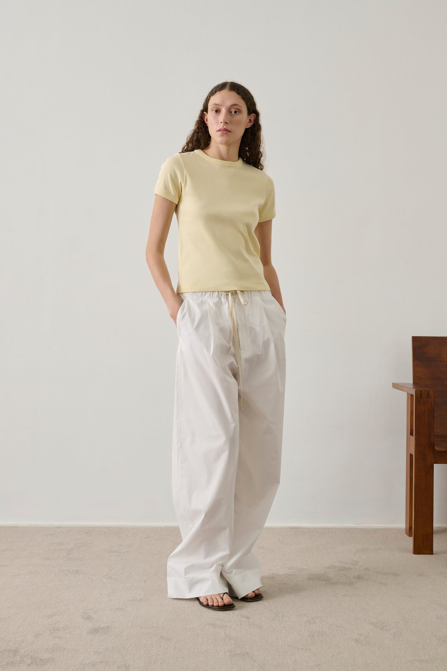 Camiseta Aristide - Amarillo Pálido - Algodón - Mujer