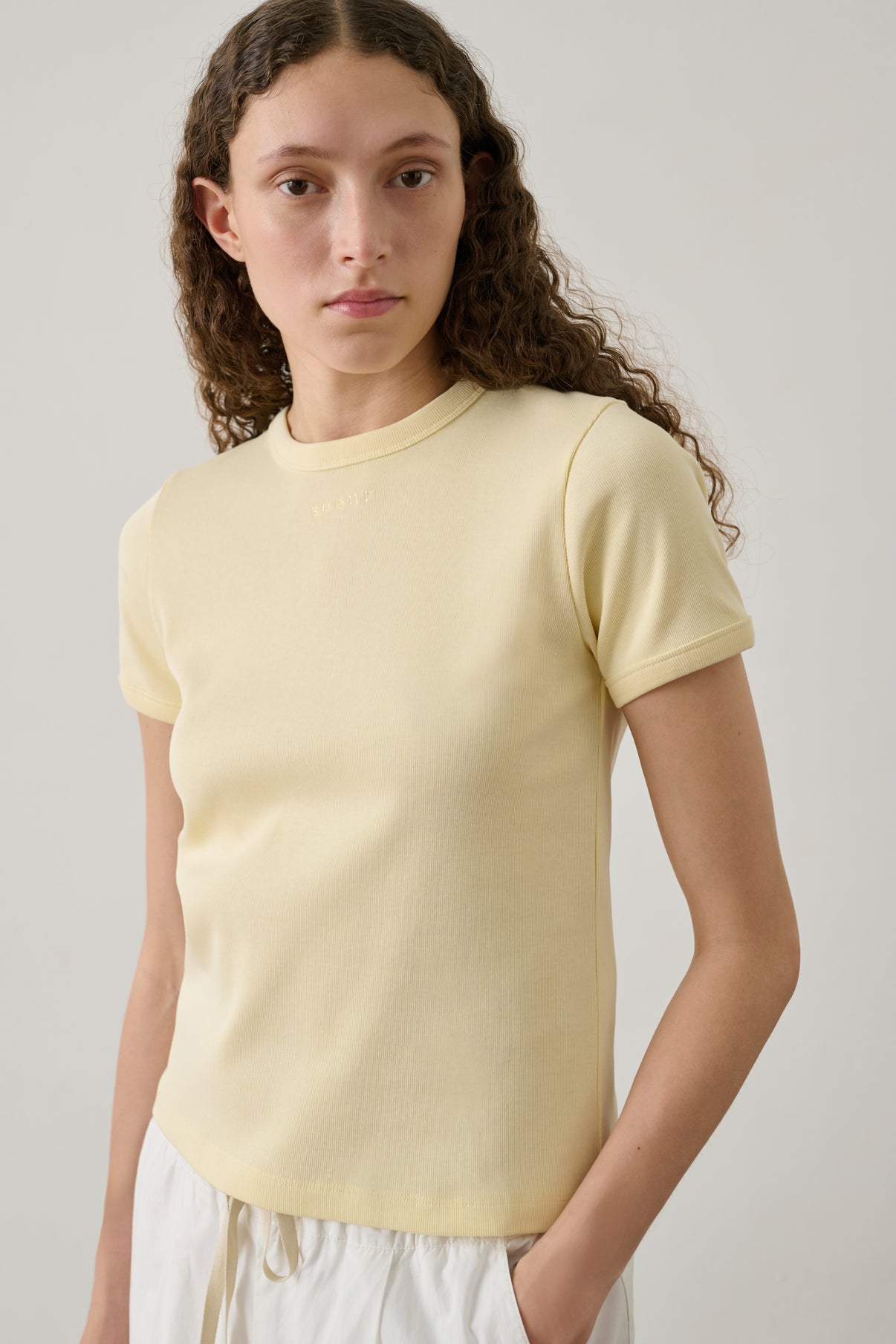 Camiseta Aristide - Amarillo Pálido - Algodón - Mujer vue 2