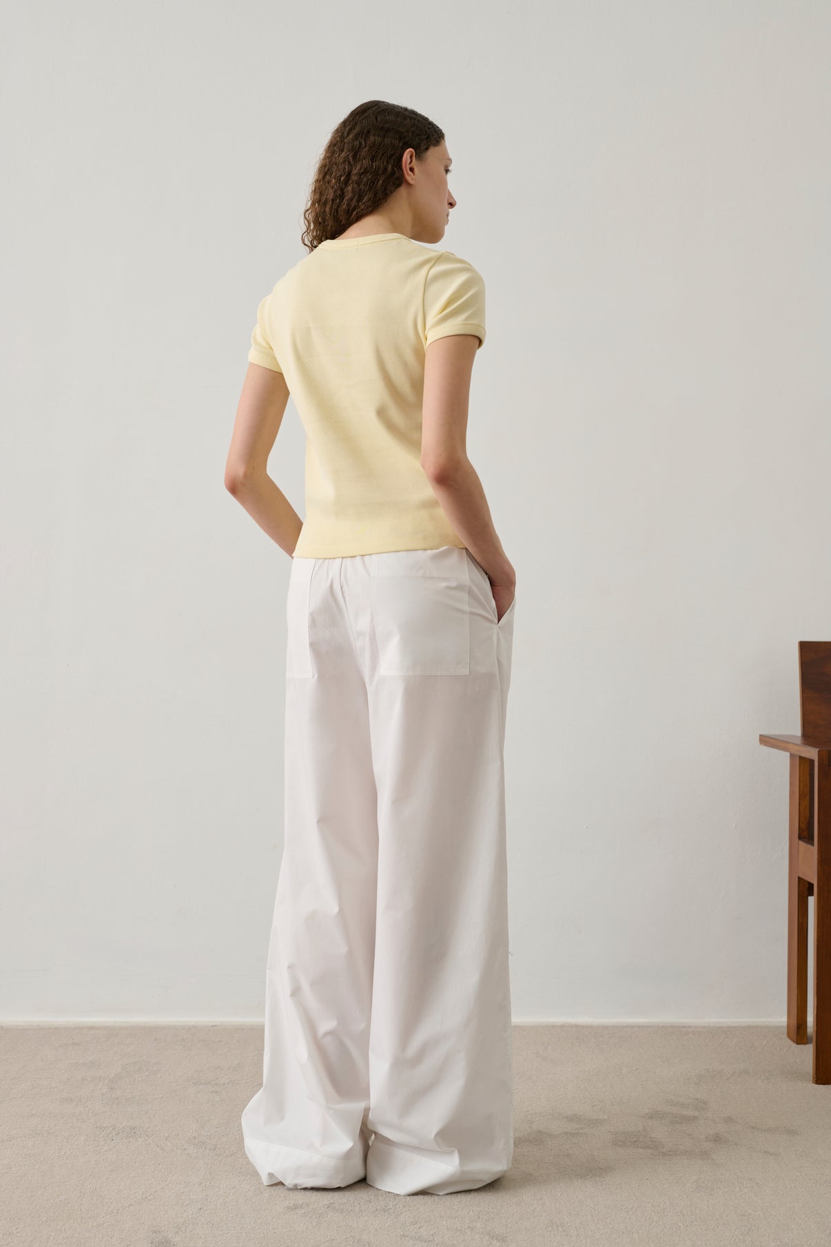 Camiseta Aristide - Amarillo Pálido - Algodón - Mujer vue 3