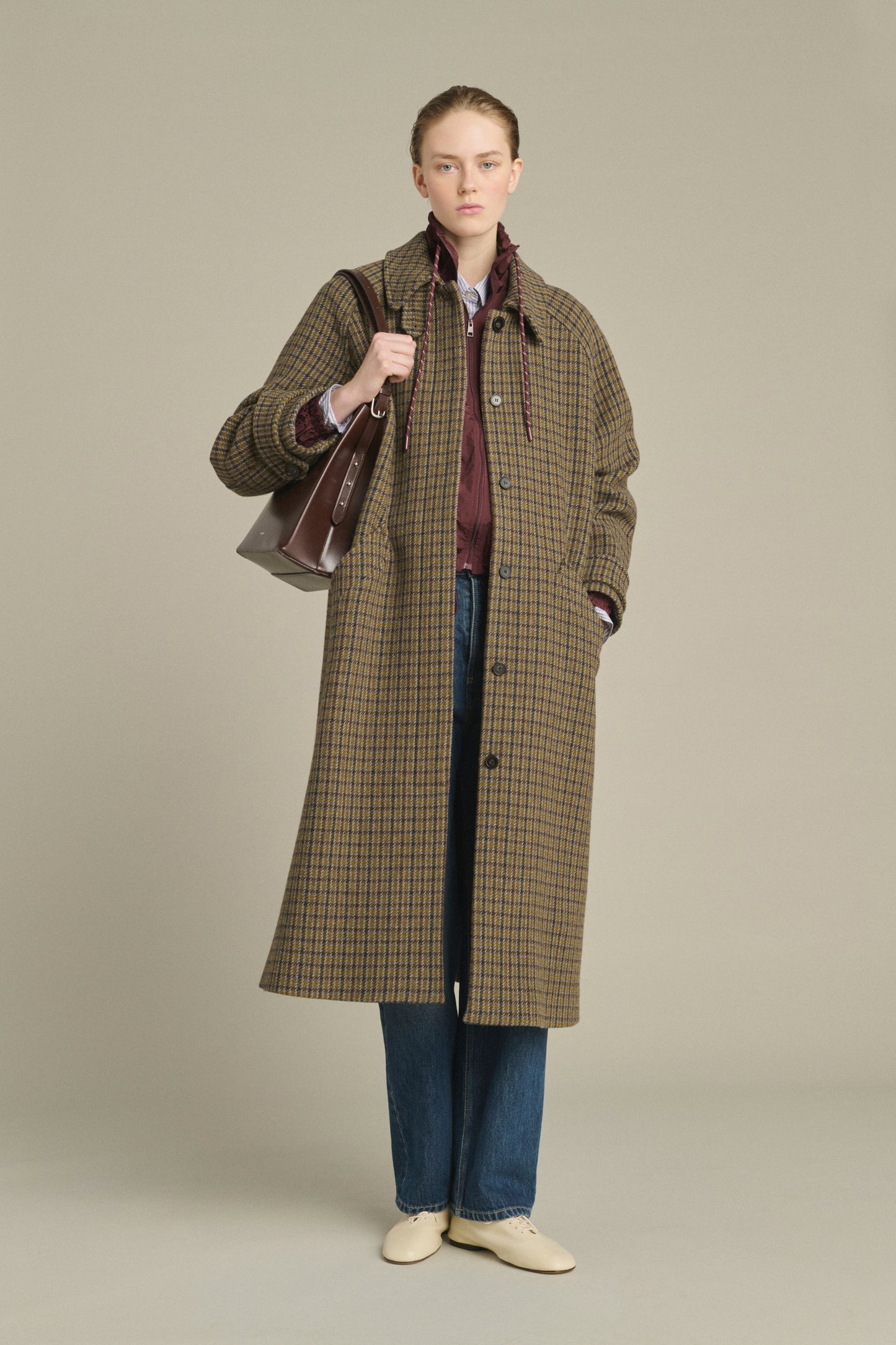 Abrigo Berlin - Gris/Caqui - Lana - Mujer