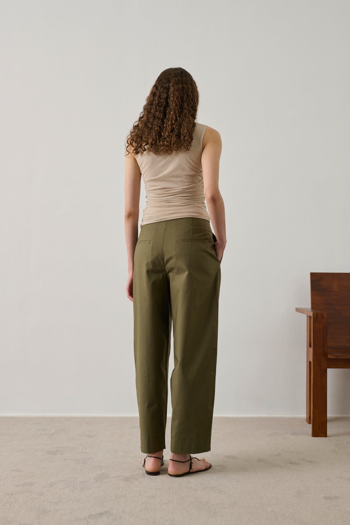 Pantalon Daley - Kaki - Coton - Femme vue 2
