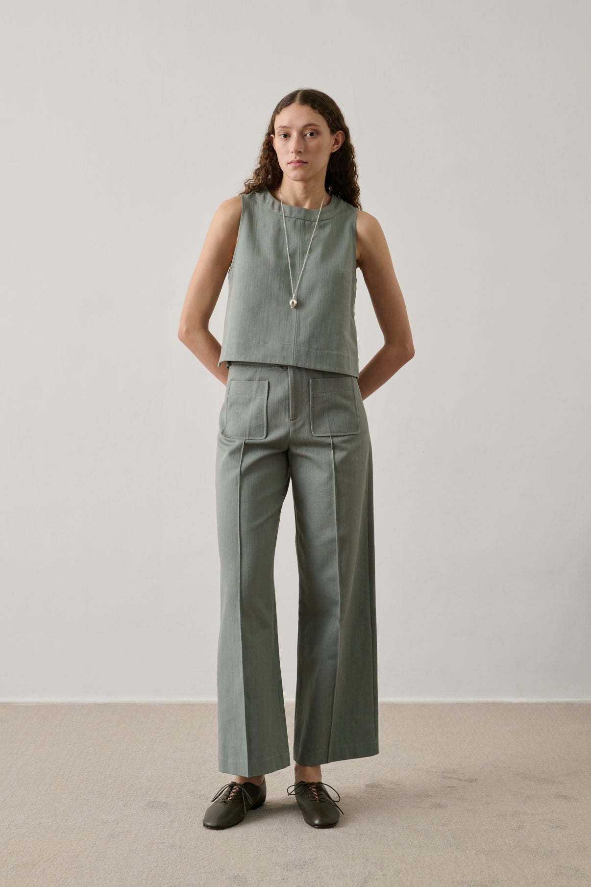 Pantalón Harry - Verde Agua - Algodón - Mujer vue 1
