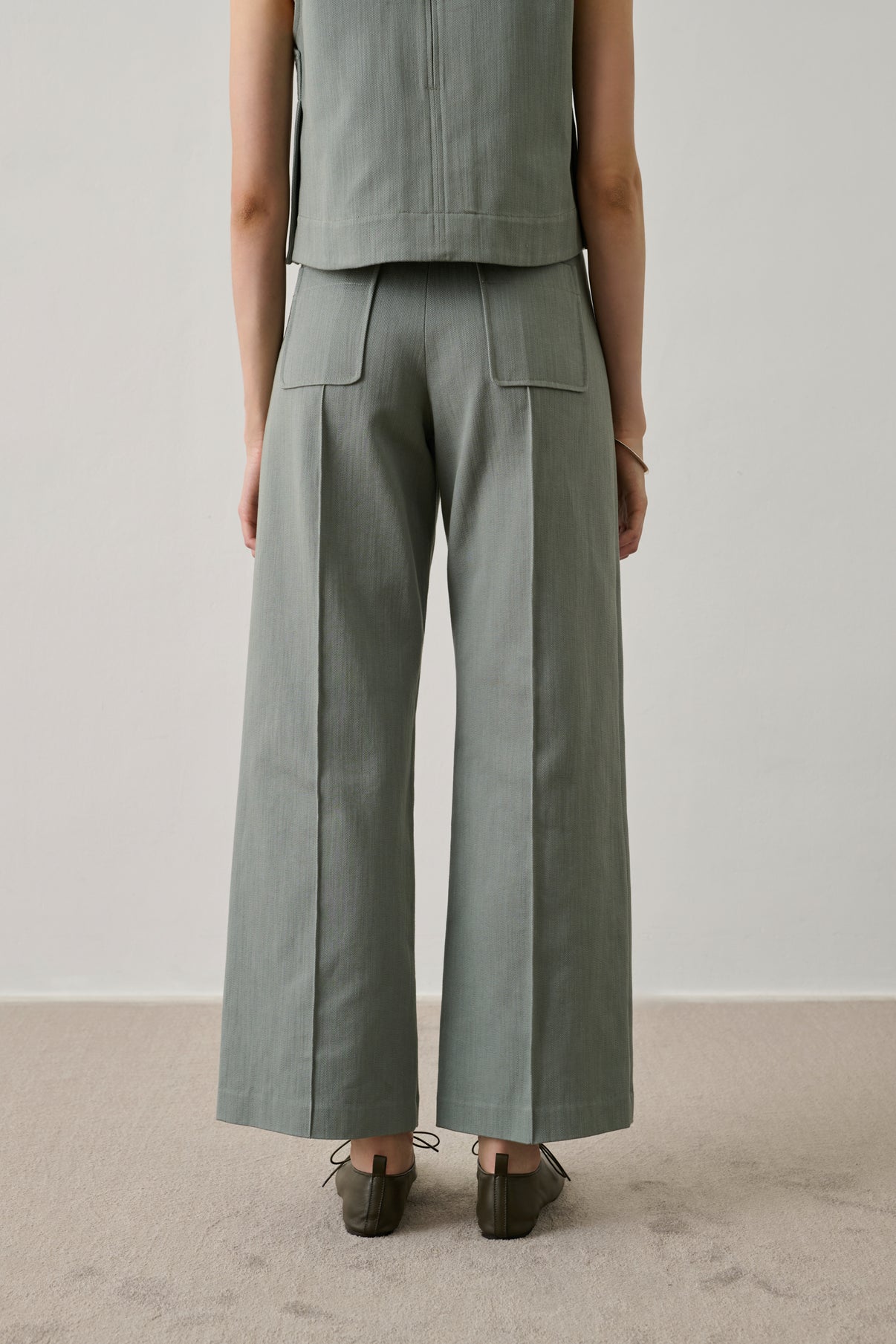 Pantalón Harry - Verde Agua - Algodón - Mujer vue 3