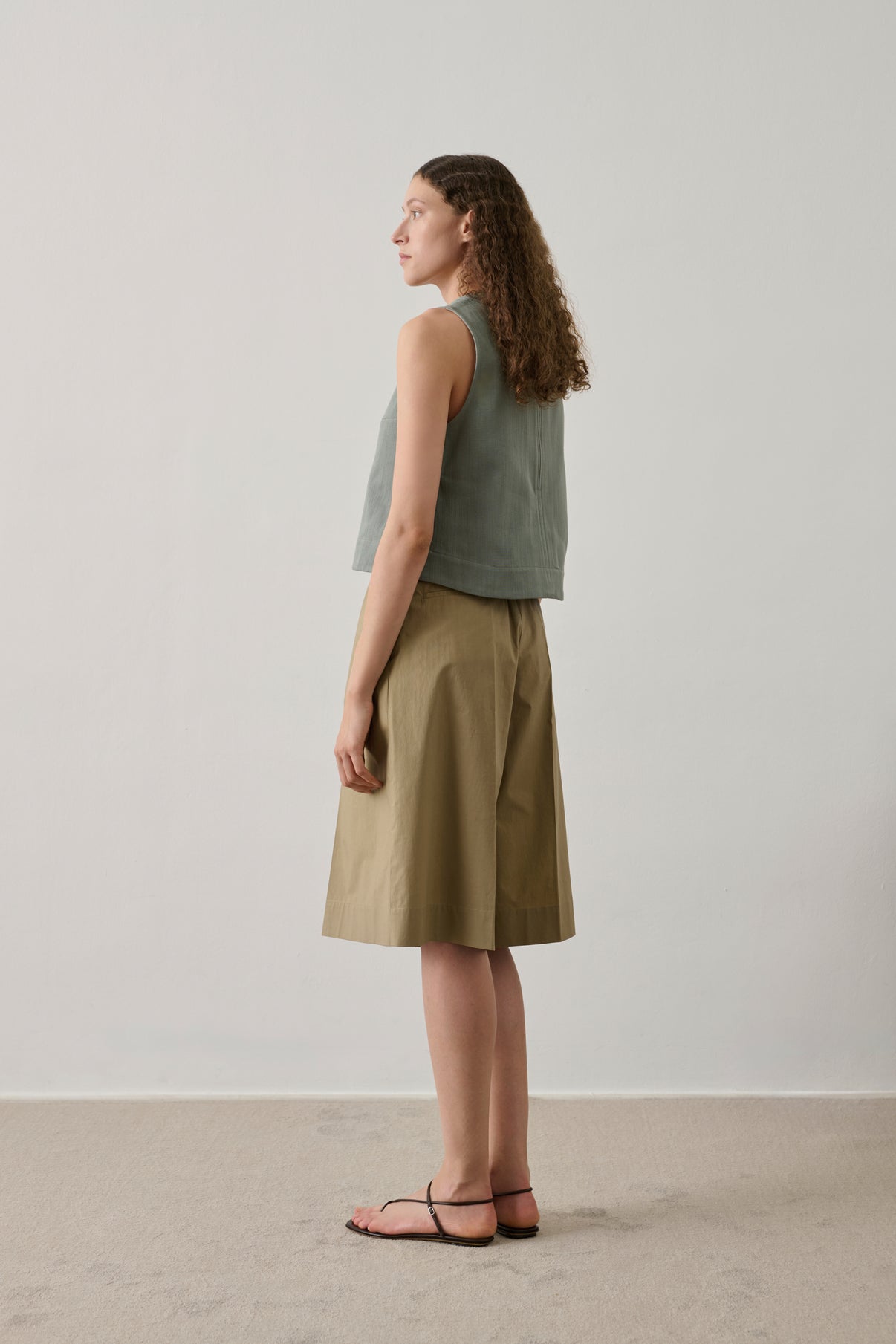 Bermuda Imogen - Arena - Algodón - Mujer vue 5