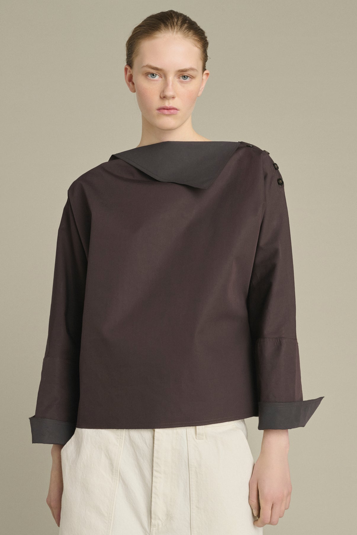 Blusa Kate - Higo/Marrón Oscuro - Algodón - Mujer vue 3