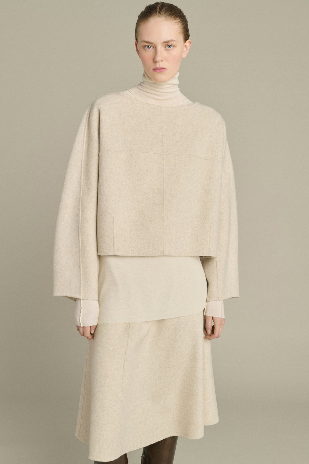 Jersey Hora - Crudo/Gris - Lana - Mujer vue 1