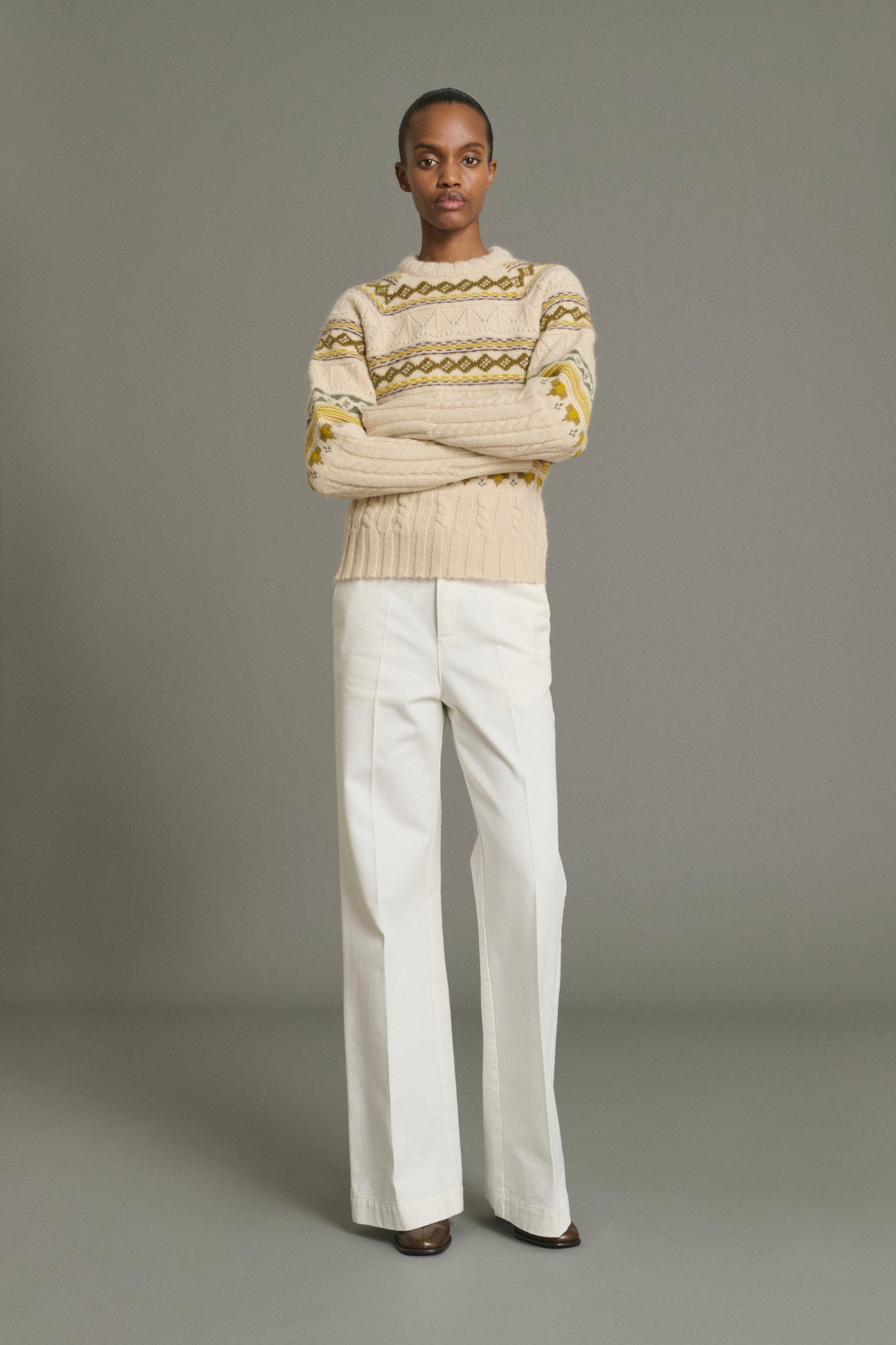 Vaqueros California - Denim blanco tiza acampanado Femme - Soeur